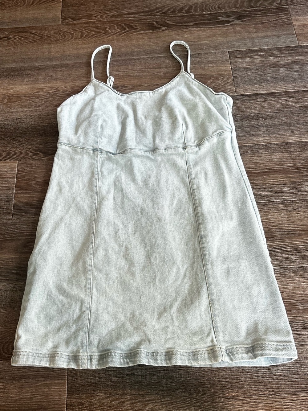 Denim Spaghetti-Strap Mini Dress